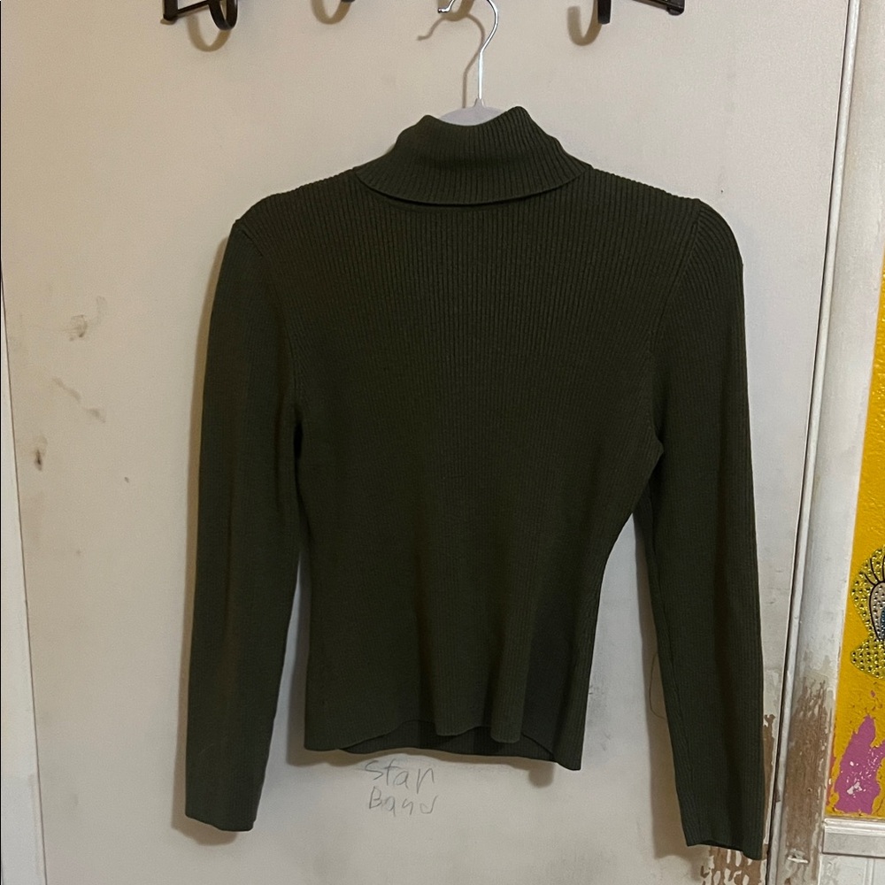 INC International Concepts Olive Turtleneck Sweater